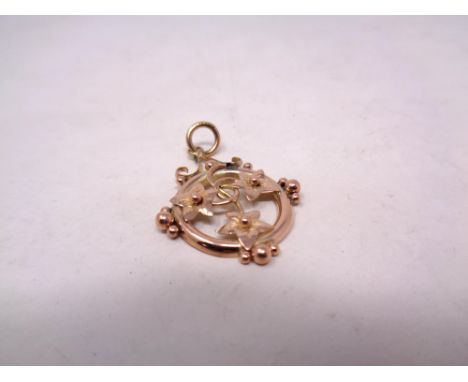A 9ct gold vintage pendant, 1.4g