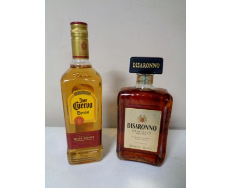 A bottle of Jose Cuervo Tequila, 70cl, together with a bottle of Disaronno, 500ml (sealed)  