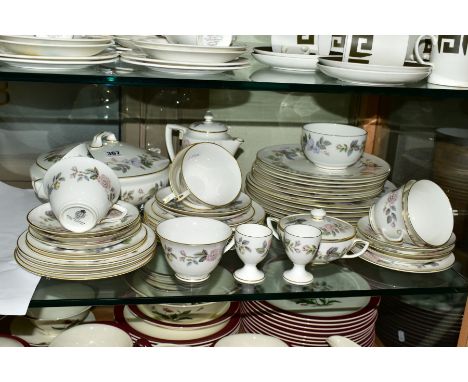 ROYAL WORCESTER 'JUNE GARLAND' PART DINNER/TEA WARES, to include tureen, hot water jug, various plates, teacup, saucers, egg 