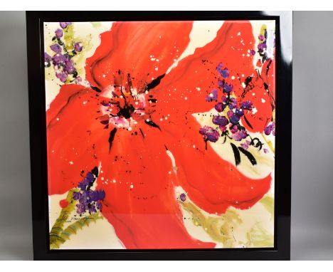DANIELLE O'CONNOR AKIYAMA (CANADA 1959) 'JOURNEY I', a limited edition print on canvas 14/195, stylised blossoms, signed lowe