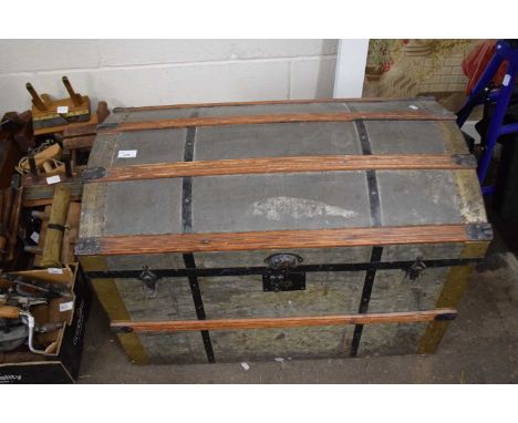 Large metal bound dome topped trunk