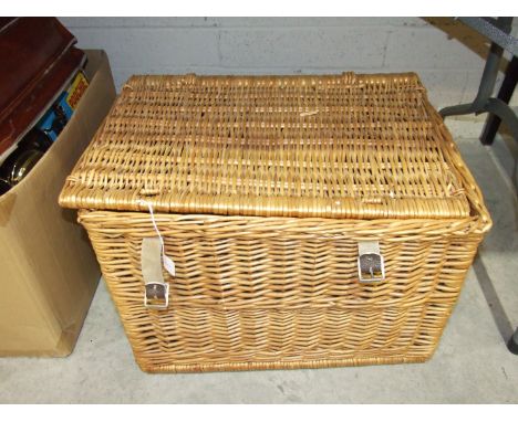 A wicker hamper&nbsp;53cm wide, 37cm high, 38cm deep 