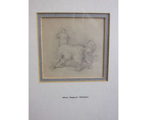 Alfred Pierpoint Chambers? STUDY OF A SMALL DOG Pencil sketch ('Attributed to' on the mount), 9.5 x 9cm. 