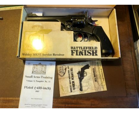 The Webley MKVI Battlefield Finish Service Revolver in .177 Pellet is built from the original MKVI pistol blueprints. The MKV