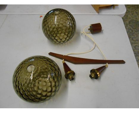 Retro Ceiling Light with 2 glass globes