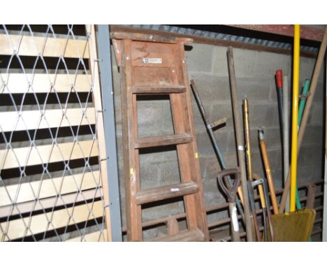 A wooden step ladder
