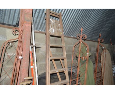 A wooden step ladder