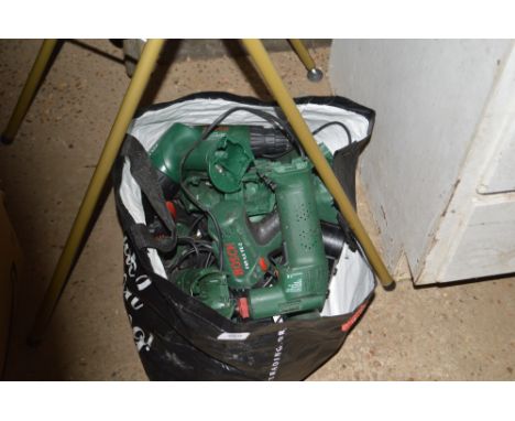A bag of Bosch cordless power tools