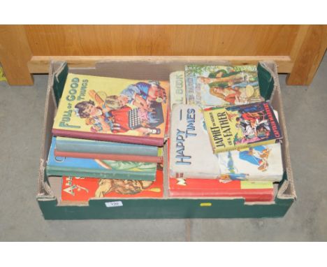 A box of various vintage annuals 