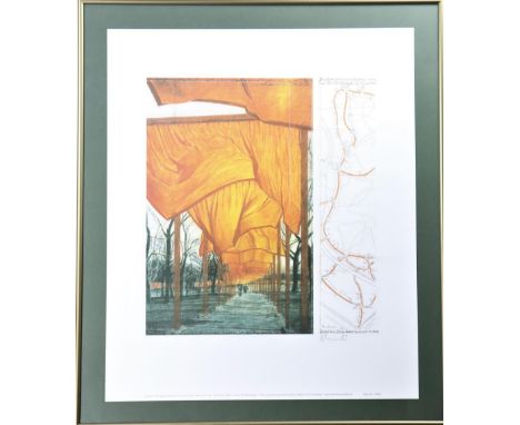 "The Gates" New York City Central Park Installation project 2005, signed and framed print. Provenance: Metropolitan Museum of