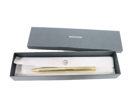 18K Movado Ball Point Pen. Pen is in working order. Weight: 20.3 dwt. Length: 5 in.