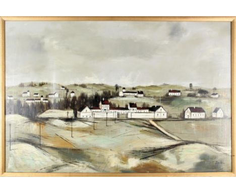 Colorado landscape, oil on board, signed lower right. Born in Missouri, artist Zola Zaugg painted architectural and genre sub