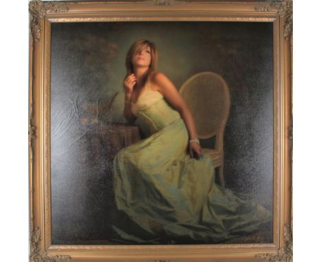 Portrait of an actress, signed and dated 2004. Overall size: 47 x 47 in. Sight size: 39 x 39 in.