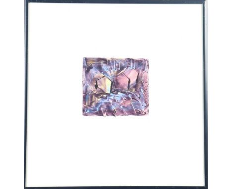 Titled, "Harmonic Houses", mono print 1/1, signed and dated '84. McKirdy is a mixed-media artist from Tampa, Florida. Over th