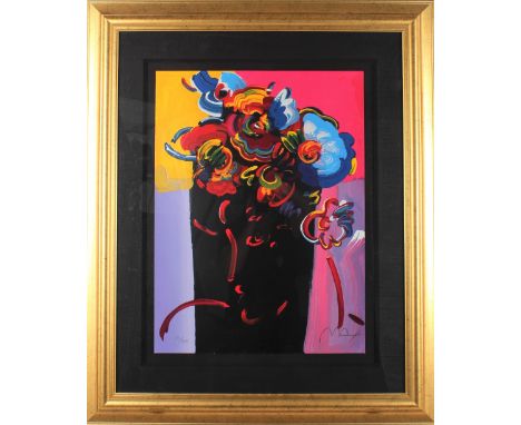 Peter Max (Born 1937) New York, Serigraph in color on wove paper. Titled: "Roseville Profile" Stamped and numbered 124/350. G