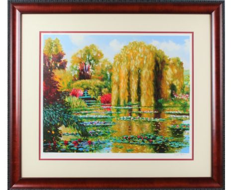 Claude Cambour 'Reflets d'Autumne' Serigraph. Serigraph in color on wove paper. Signed in pencil and numbered 129/350. Overal