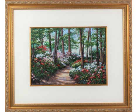 Azaleas by Schaeffer-Miles, color serigraph on wove paper, professionally framed. Overall: 23 x 26 1/4 in. Sight: 11 1/2 x 15