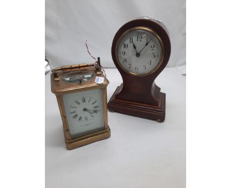 SIR JOHN BENNETT LONDON BRASS CARRIAGE CLOCK &amp; WOODEN MANTLE CLOCK