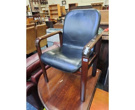 LEATHER &amp; ROSEWOOD OFFICE ARMCHAIR BY DYRLUND