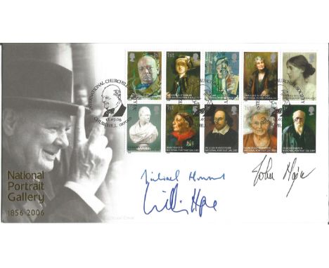 John Major, William Hague, Michael Howard signed 2006 National Portrait Gallery Internetstamps official FDC. Good Condition. 
