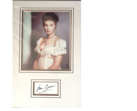 Jean Simmons genuine authentic signed autograph display. High quality professionally mounted 17x11inch overall sized display.
