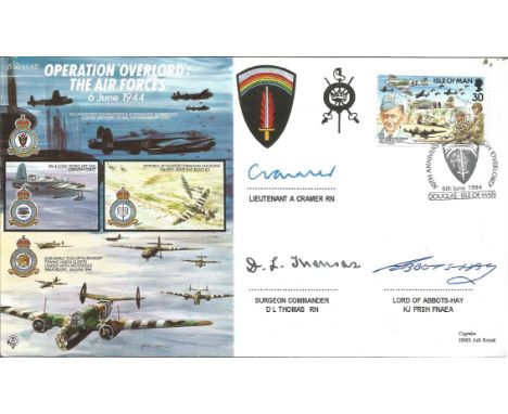 Operation Overlord The Air Forces 06/06/1944 FDC with insert signed by Lieutenant T A Cramer RN, Surgeon Commander D L Thomas