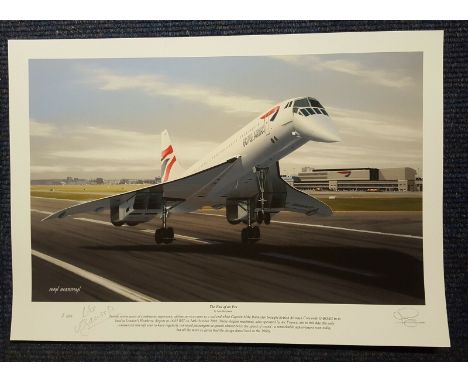 Concorde Pair of Matched Signed Limited Edition Prints Bannister and Lidiard. Concorde End of an Era Mike Bannister Signed Li