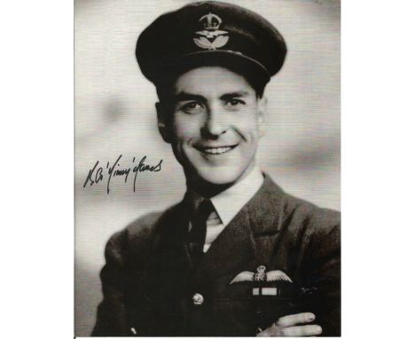 WW2 Great Escaper Jimmy James MC signed 10 x 8 portrait photo in uniform. Good Condition. All signed pieces come with a Certi