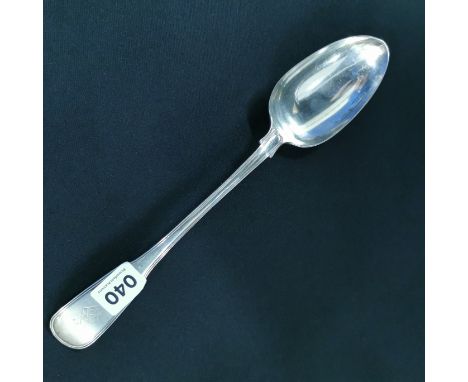 SILVER SERVING SPOON - LONDON POSSIBLY GEORGIAN/WILLIAM IV BY ROBERT HENNEL II APPROX 184 GRAMS