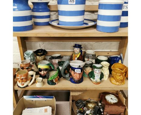 SHELF LOT OF TOBY JUGS