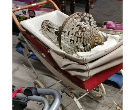 ANTIQUE DOLLS PRAM &amp; LIGHT FITTING