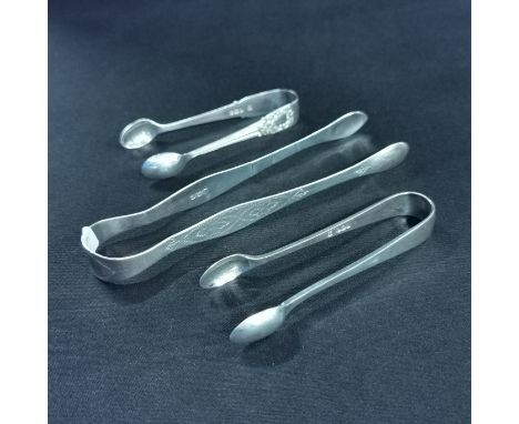 3 PAIRS OF SILVER SUGAR TONGS