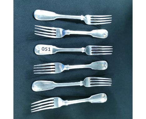 SET OF 6 SILVER FORKS - LONDON 1824/25 APPROX 538 GRAMS