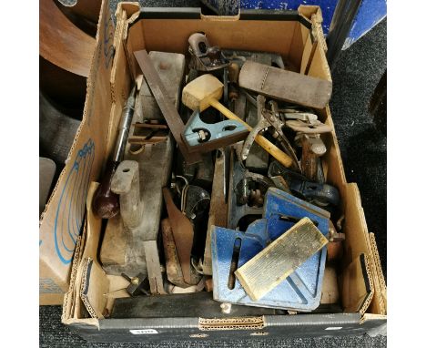 BOX OF WOODWORKING TOOLS