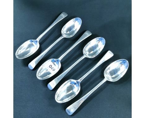 6 SILVER SPOONS - LONDON 1906/07 AND 1907/08 BY GEORGE JACKSON AND DAVID FULLERTON APPROX 465 GRAMS