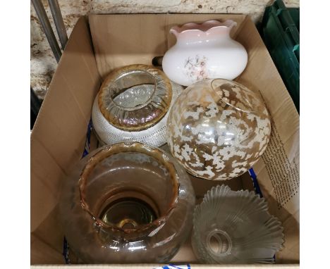 BOX OF VINTAGE LIGHT SHADES