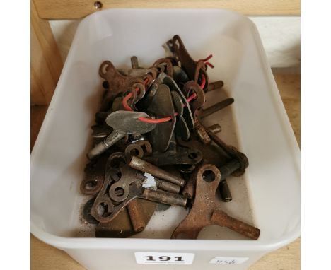 BOX OF CLOCK KEYS