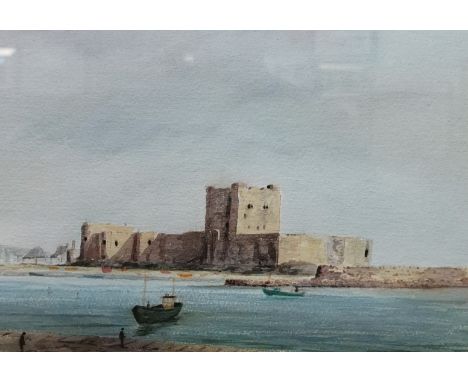 WATERCOLOUR - CARRICKFERGUS CASTLE - R T COCHRANE