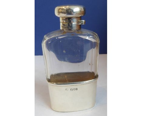 A silver and cut-glass hip flask by Mappin &amp; Webb (London 1911) (12.5cm high)