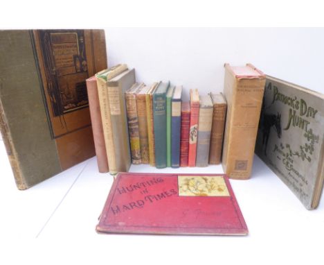 Eighteen books on hunting and racing, including first editions,:Saddle and Sirloin or English Farm and Sporting Worthies - Th