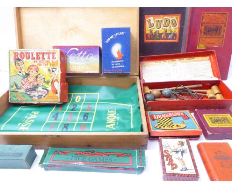 A good, interesting and varied selection of mostly early to mid 20th century board and card games to include Roulette, Lotto 