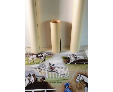 Four unframed sporting prints:Michael Lyne - beagling (62 x 55.5 cm) (signed in pencil)Michael Lyne - hunting (57 x 71 cm) (s