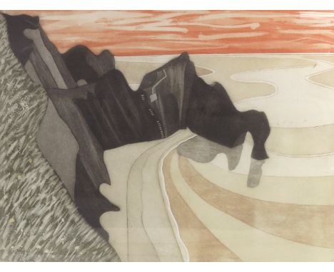 John Brunsdon (1933-2014), Durdle Door, aquatint, signed and titled, trial print, 46cm x 61cm, framed