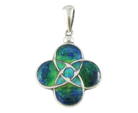 Archibald Knox (attributed) for Liberty and Co., an Arts and Crafts silver and enamel pendant, William Hair Haseler, Birmingh