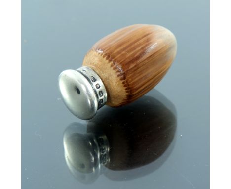 James MacIntyre, a novelty silver mounted hazelnut scent bottle, Saunders and Shepherd, Birmingham 1888, realistically modell