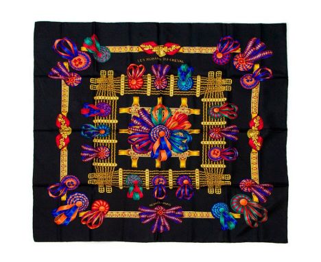 Hermes Silk Scarf Measurements: 35 x 35". Condition: Excellent - shows very minor evidence of handling. Shipping: Domestic: F