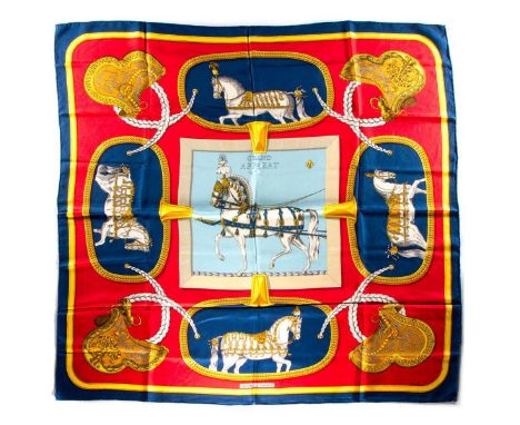 Hermes Silk Scarf Measurements: 35 x 35". Condition: Excellent - shows very minor evidence of handling. Shipping: Domestic: F
