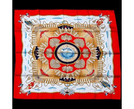 Hermes Silk Scarf Measurements: 35 x 35". Condition: Excellent - shows very minor evidence of handling. Shipping: Domestic: F