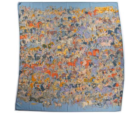 Hermes Cashmere &amp; Silk Blend Shawl. 65% Cashmere and 35% Silk. Measurements: 48" x 48" approximately. Condition: Good - G