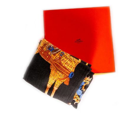 Hermes Cashmere &amp; Silk Blend Shawl. 65% Cashmere and 35% Silk. Measurements: 53" x 53" approximately. Condition: Excellen